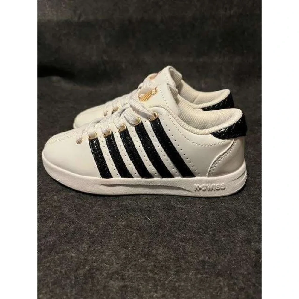 K-Swiss Classic VN Black Stripe‎ White Sneakers Shoes Kid's